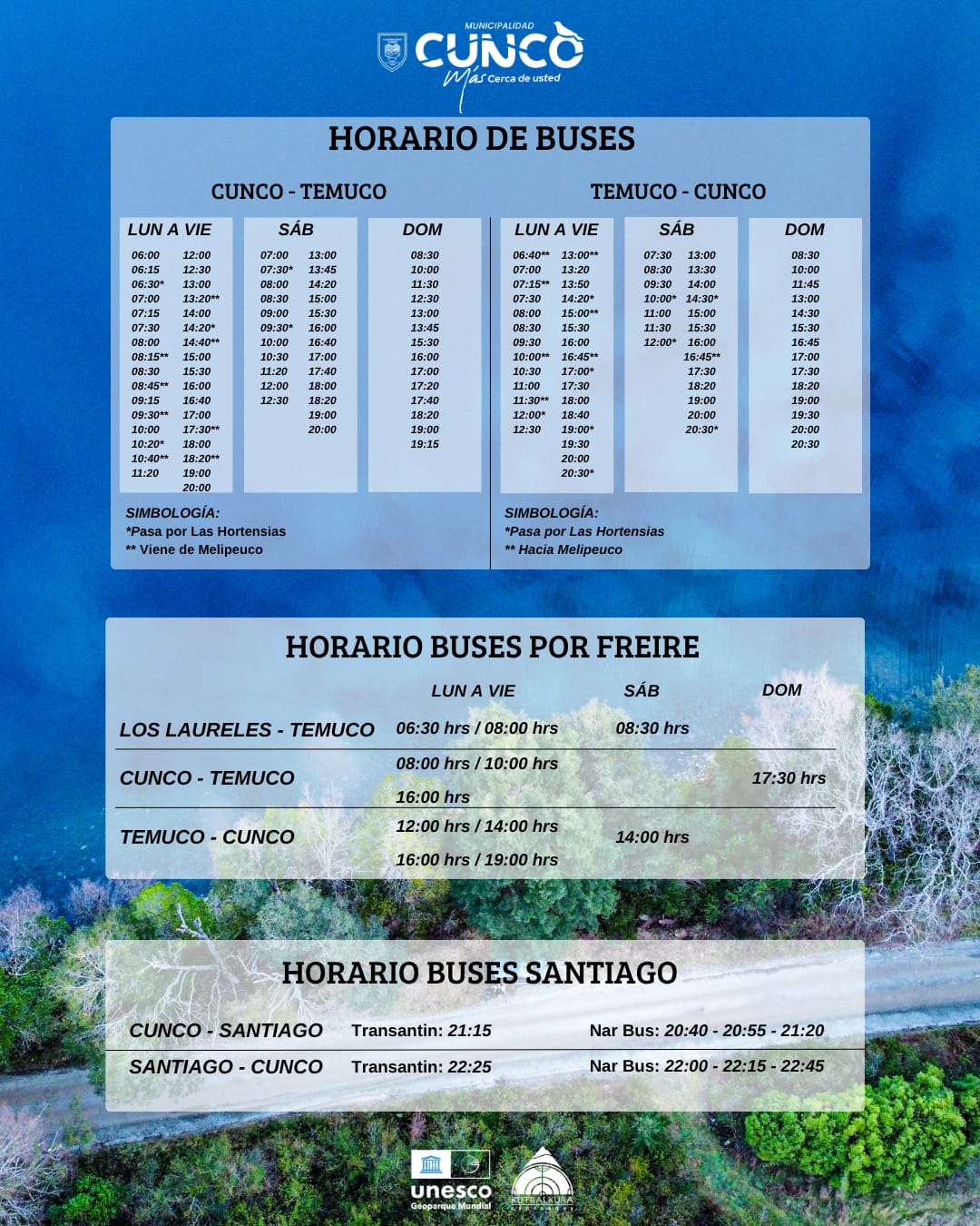 Horarios de Buses, Microbuses y Traslados en Cunco